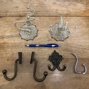 Lot of Rustic Antiqued Chic Jewelry and Clothes Hanger Hooks